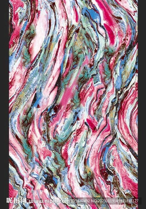 红色粉色扎染印花