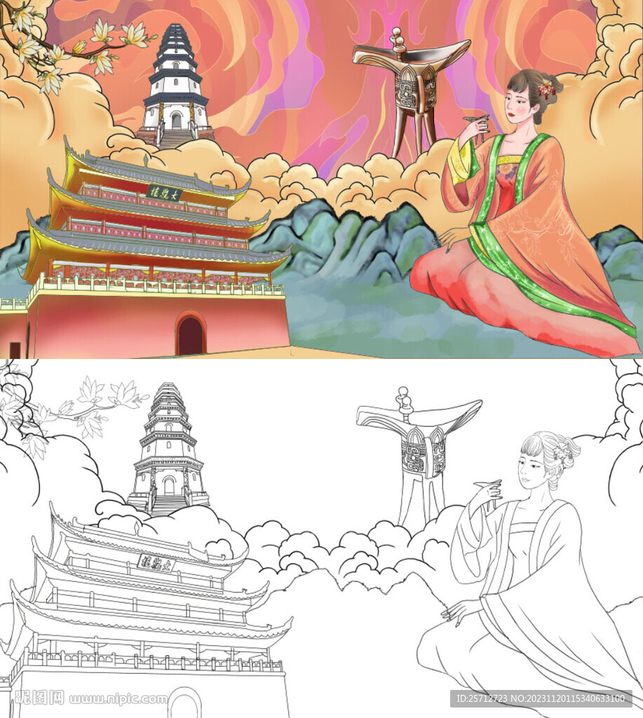 姚远宜宾印象插画