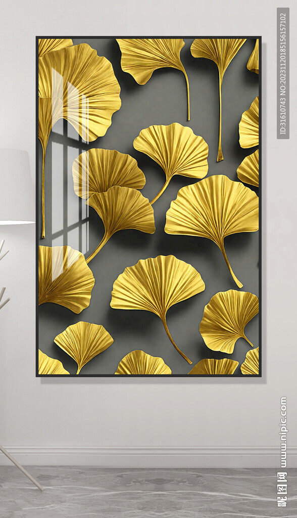 金色银杏叶装饰画
