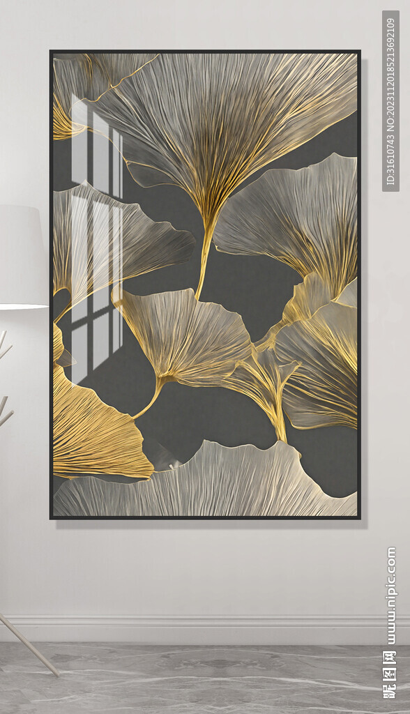 金色银杏叶装饰画
