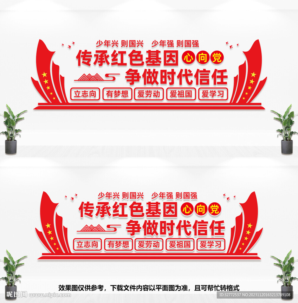 传承红色基因文化墙