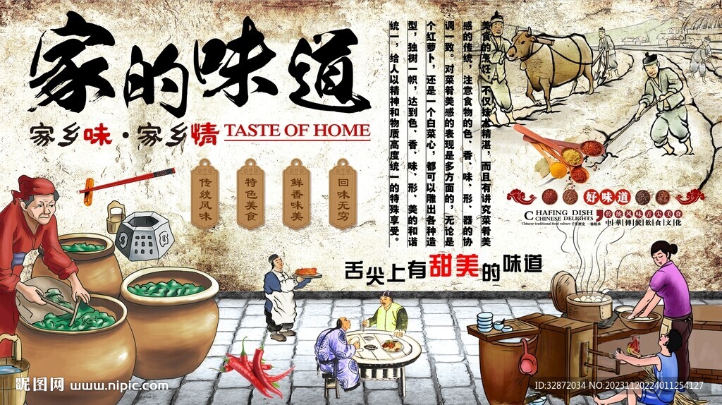 家的味道背景墙