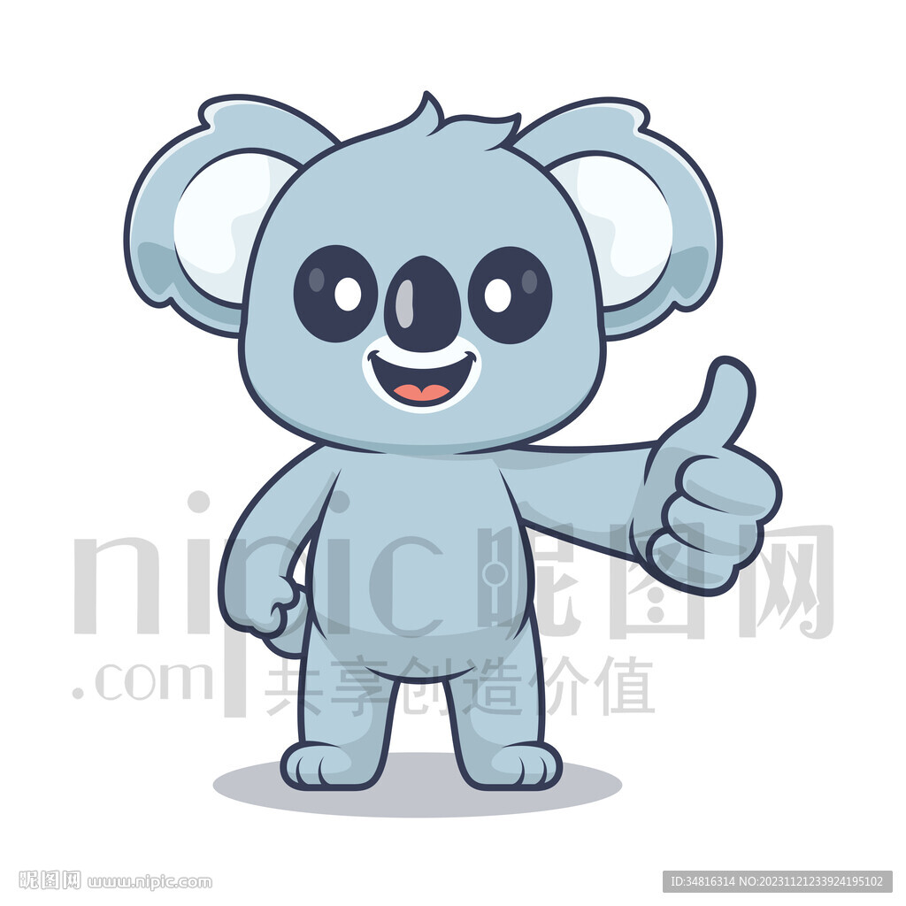 可爱卡通点赞的卡拉熊