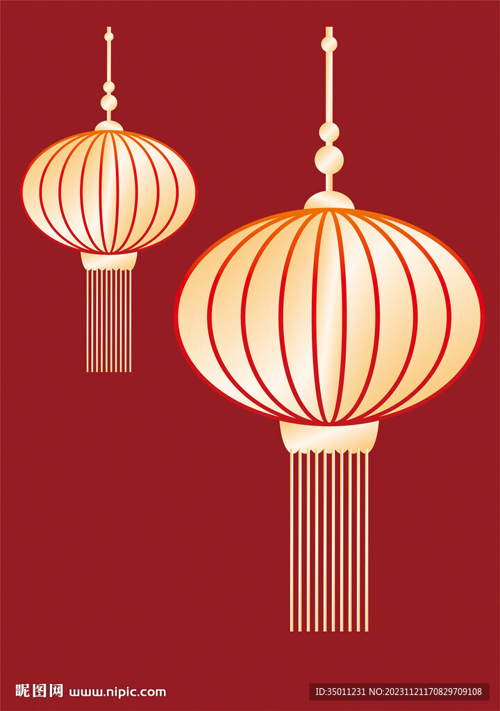 金色灯笼设计CDR矢量图