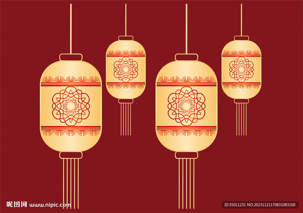 金色灯笼设计CDR矢量图