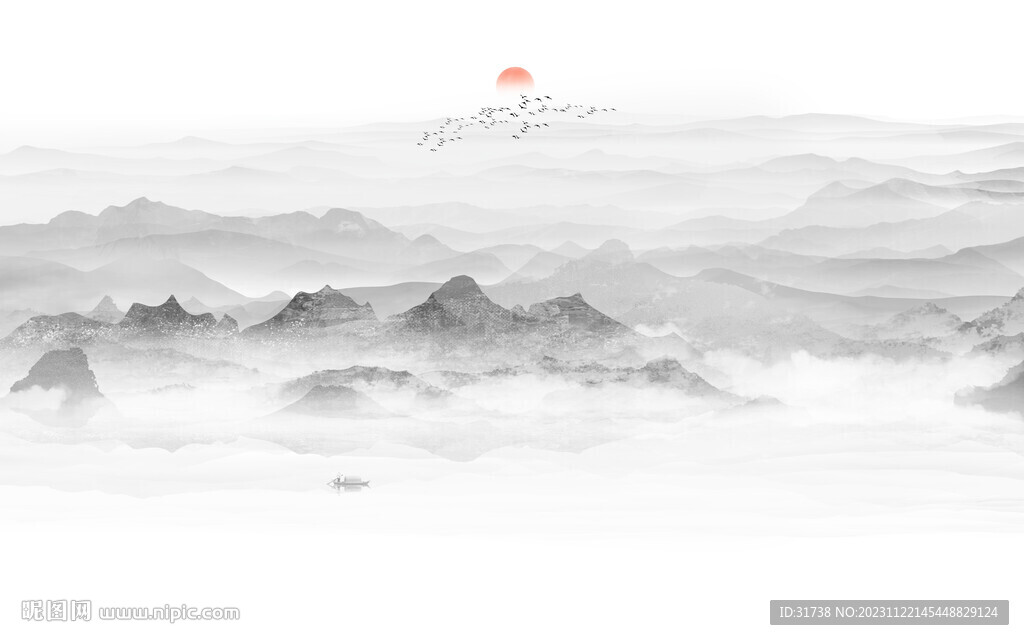 新中式水墨山水装饰画