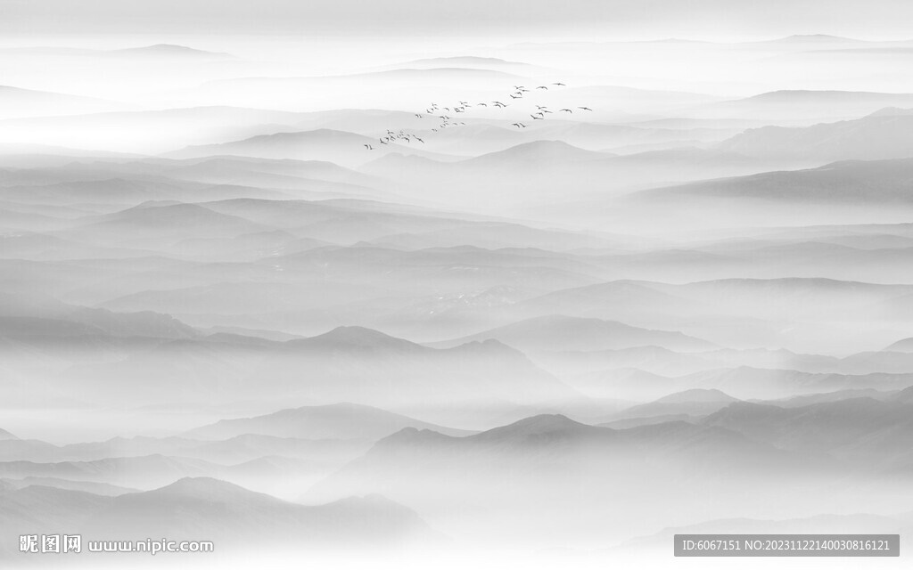 新中式水墨山水壁画