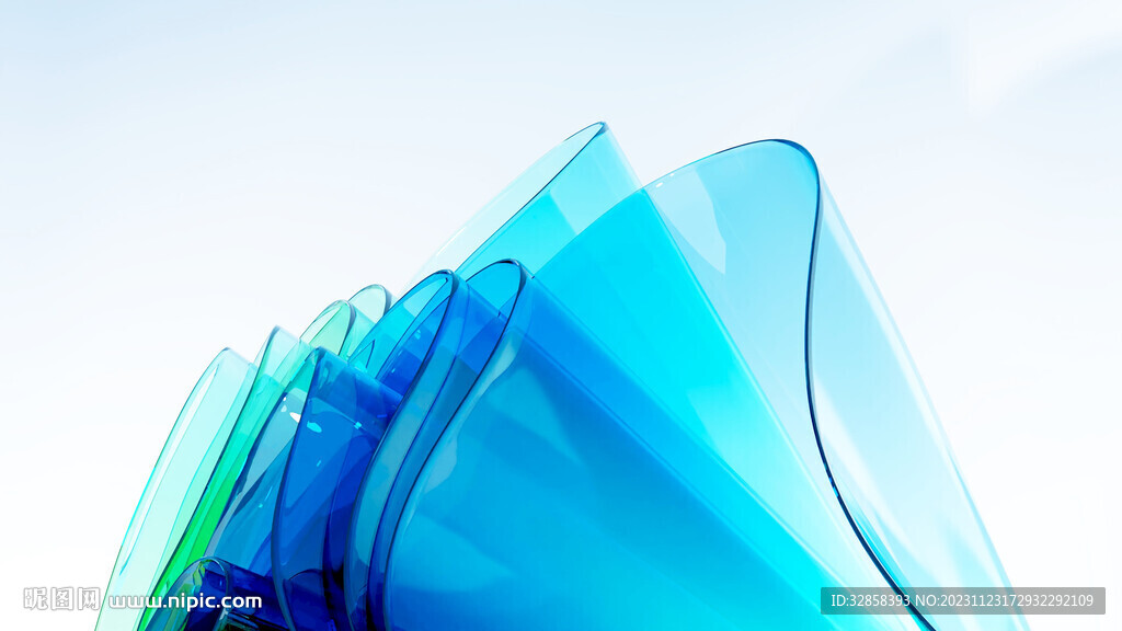 蓝色抽象拉丝3D立体流体渐变