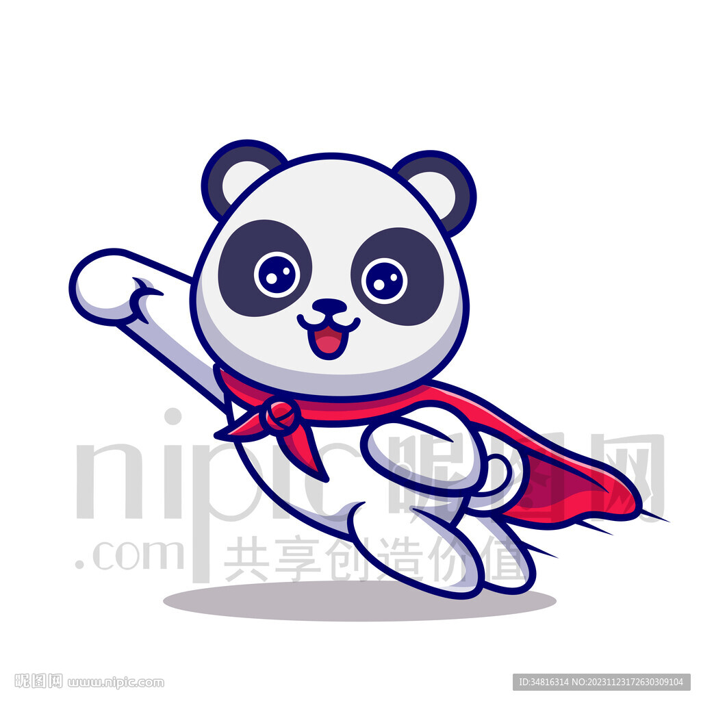 可爱卡通超人大熊猫