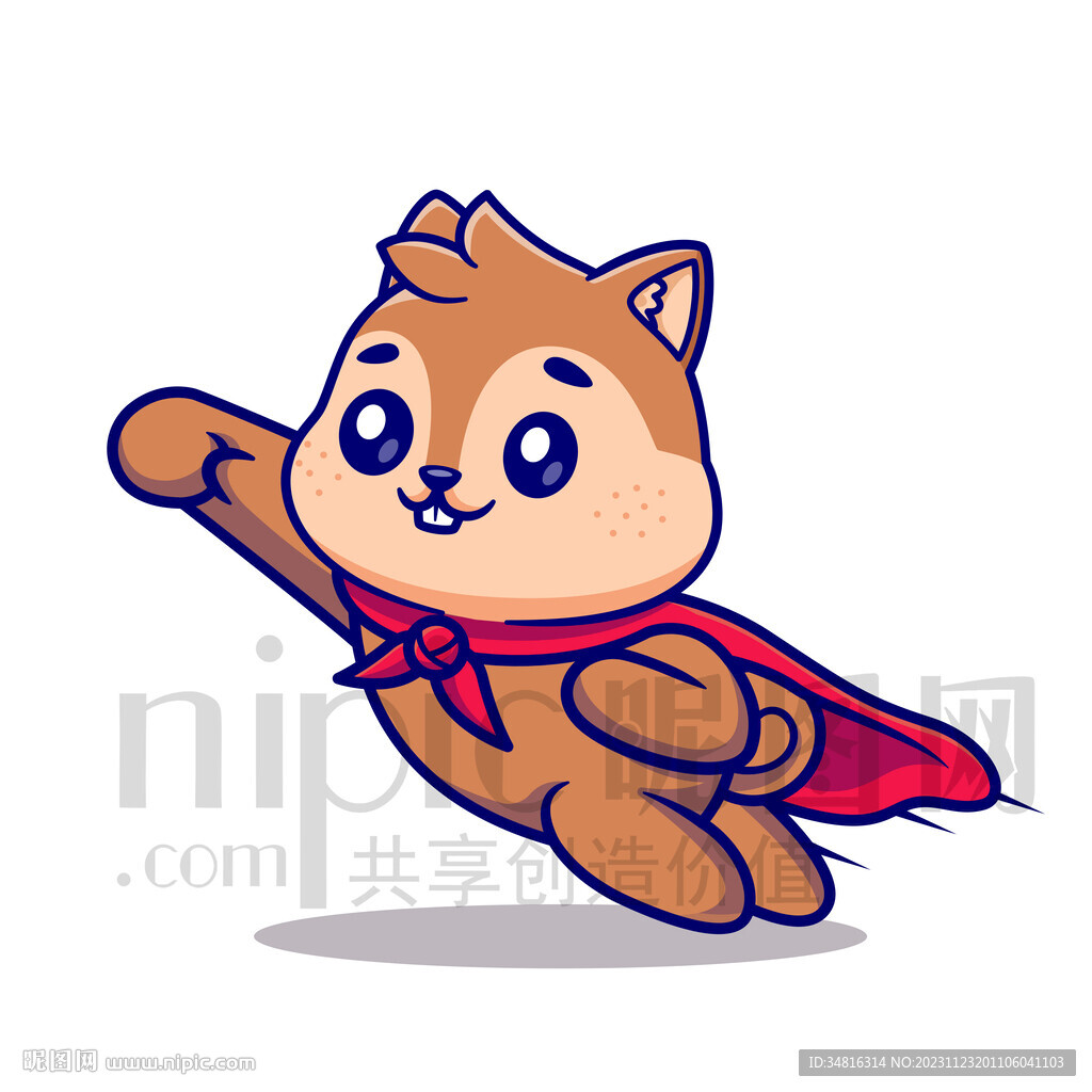 可爱卡通超人松鼠