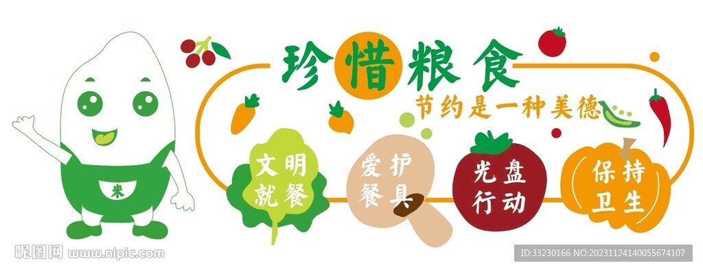 幼儿园珍惜粮食食堂环创文化墙