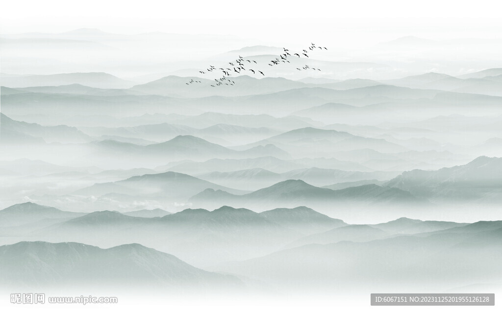 新中式水墨山水画