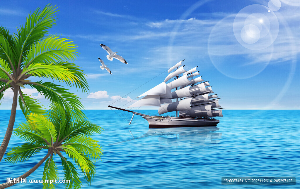 大海沙滩背景墙