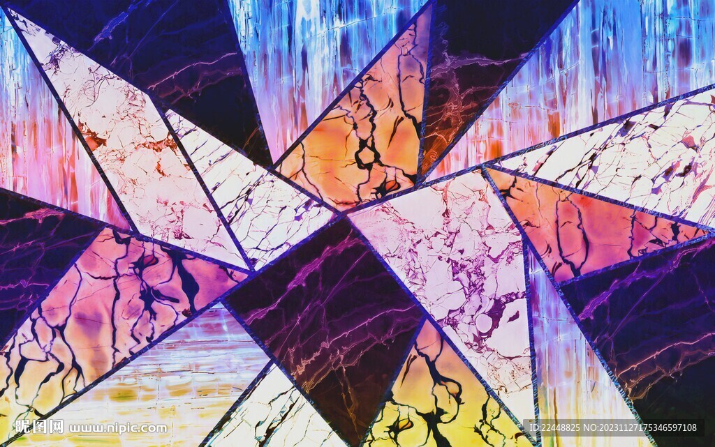时尚创意几何拼接背景抽象艺术画