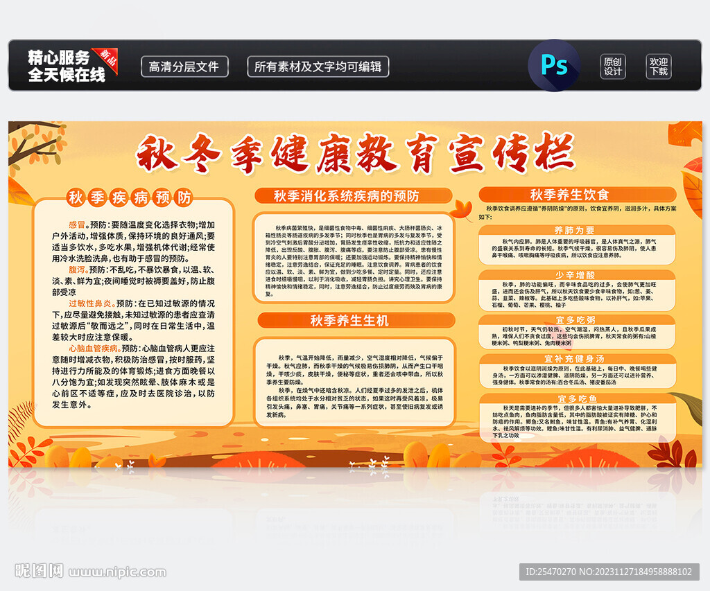 秋冬季健康教育宣传栏
