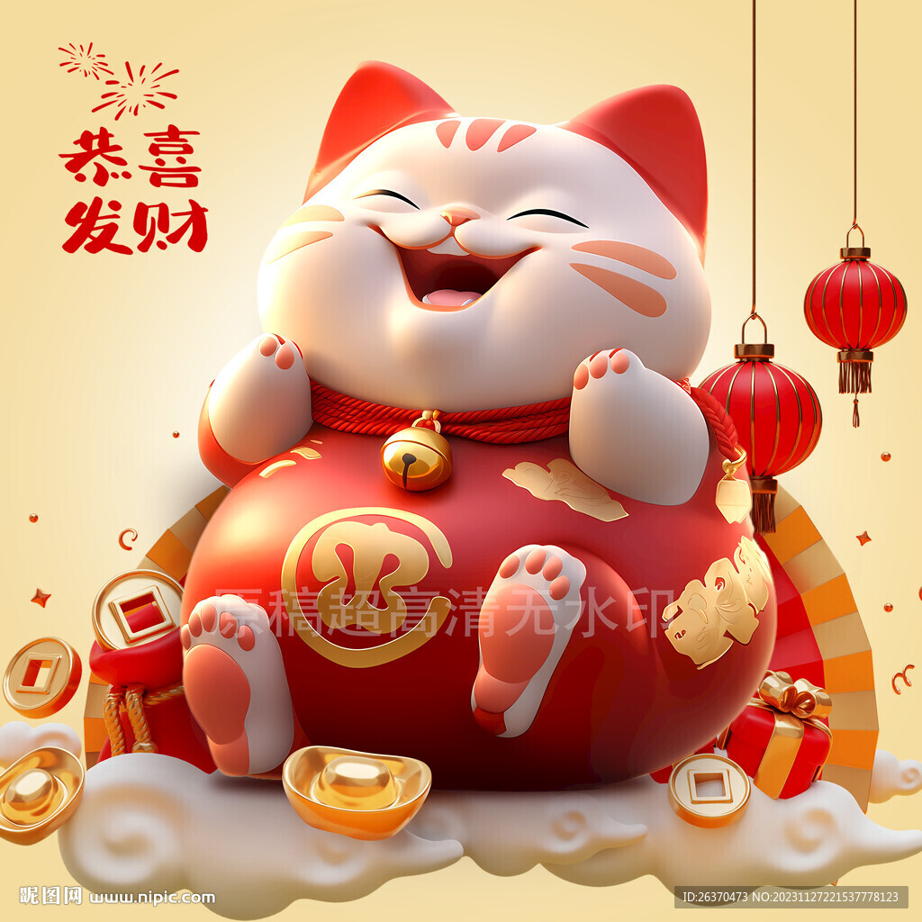 2024龙年春节吉祥物招财猫