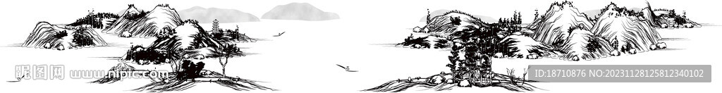山水画矢量