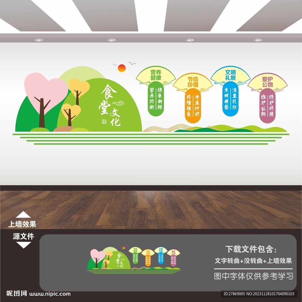 谁知盘中餐粒粒皆辛苦食堂文化墙