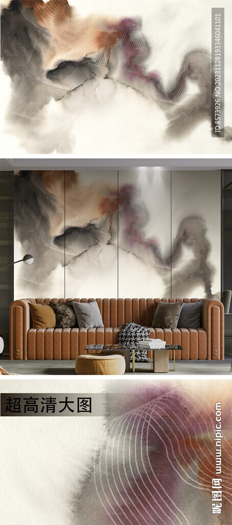 现代风壁画背景