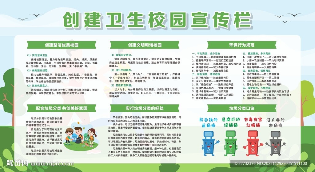 创建卫生校园宣传栏展板