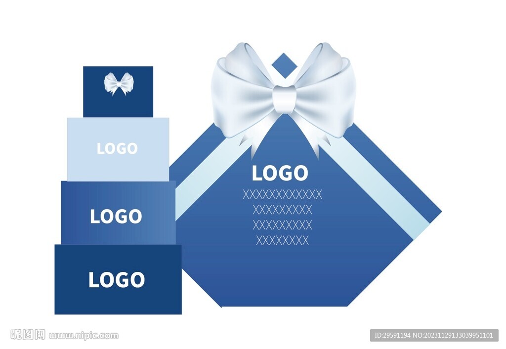 蓝色渐变蝴蝶结4s店美陈