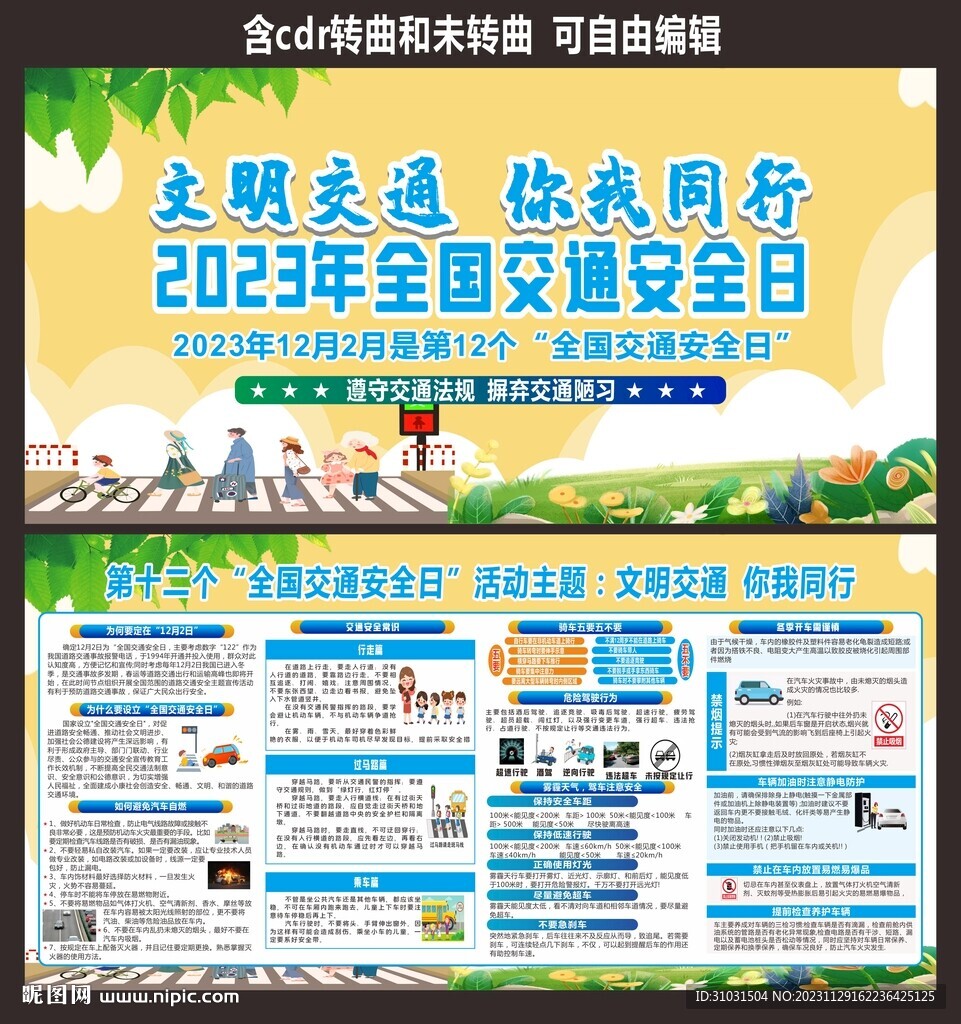 文明交通安全宣传栏展板