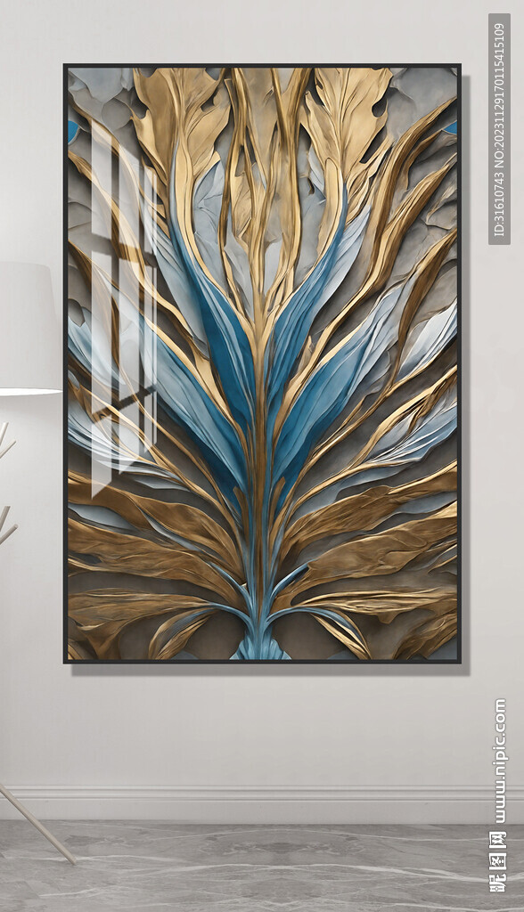 抽象树叶装饰画