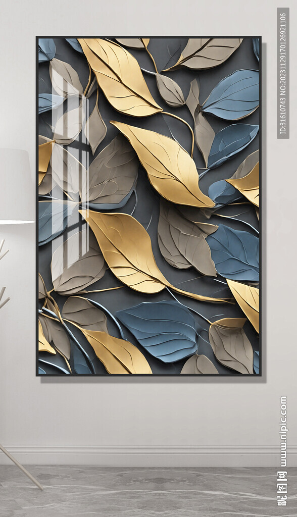 抽象树叶装饰画