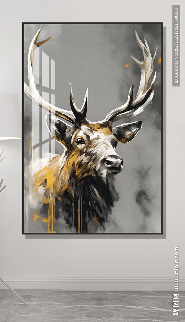 抽象麋鹿装饰画