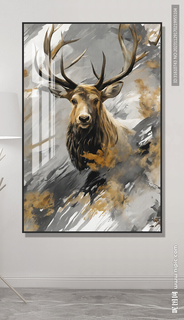 抽象麋鹿装饰画