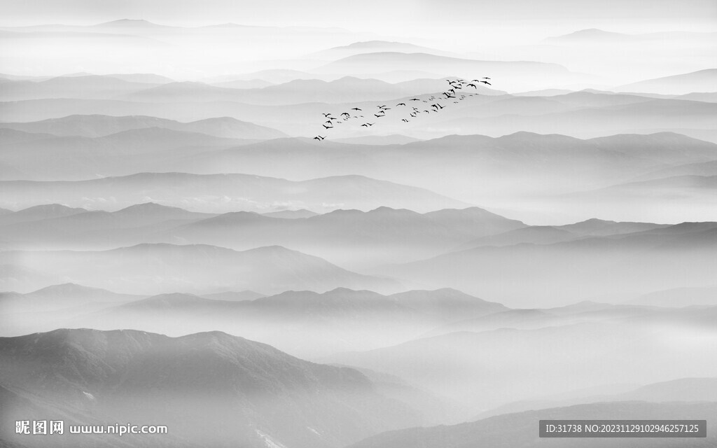 巨幅水墨山水画