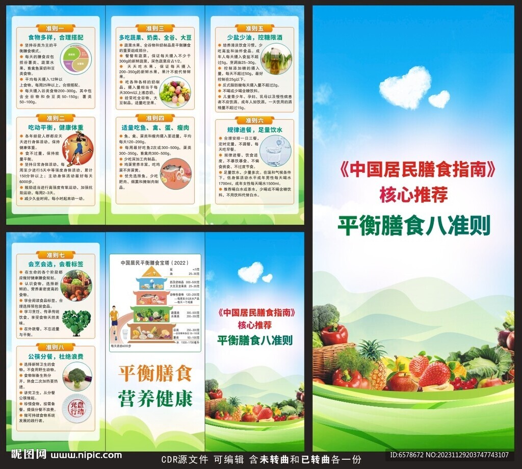 中国居民膳食指南三折页