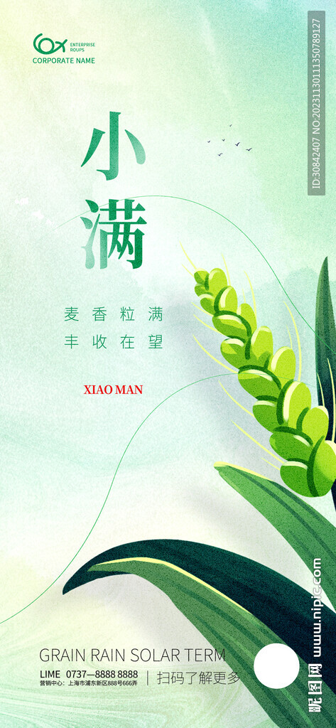 小满二十四节气节气金融借势海报