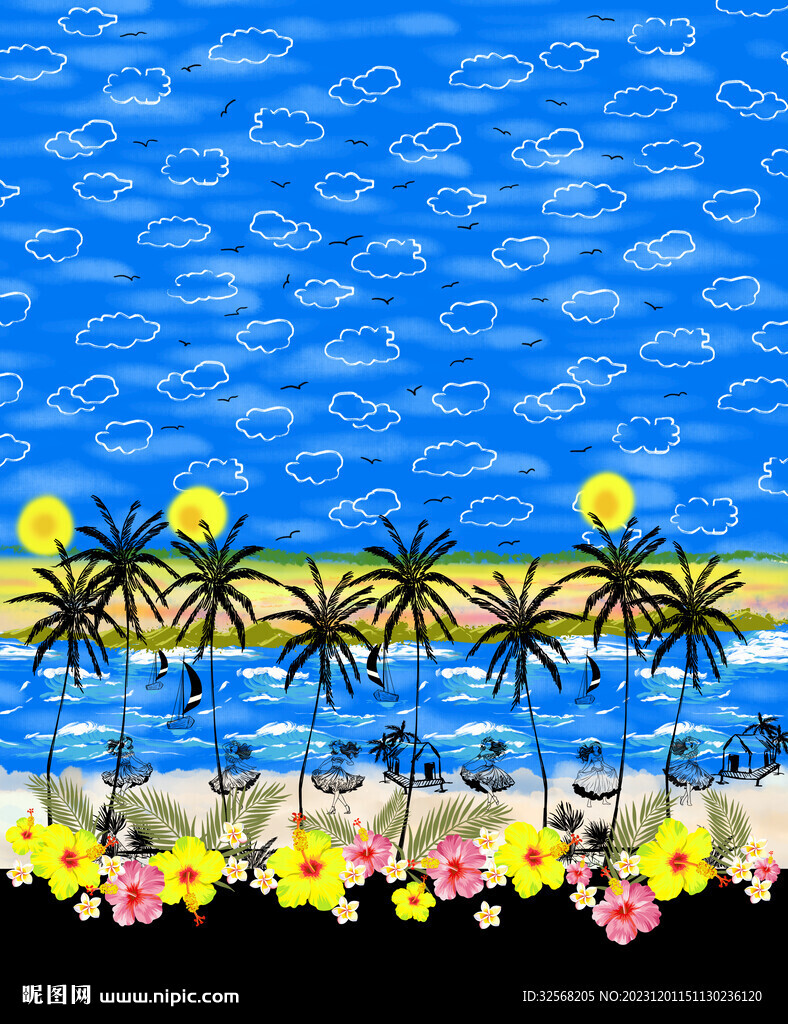 沙滩花型 定位花