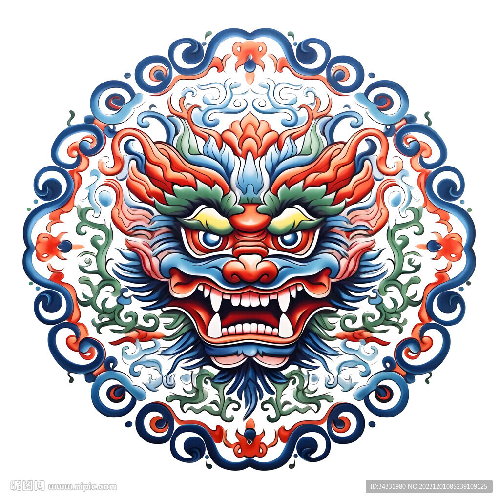 中式团龙图案