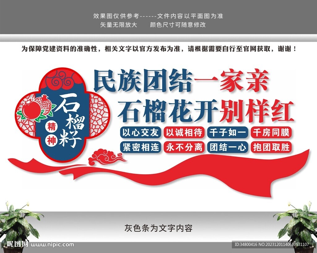 石榴籽精神民族团结文化墙