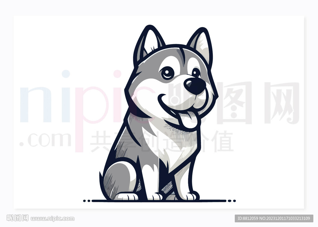 可爱狗狗插画设计