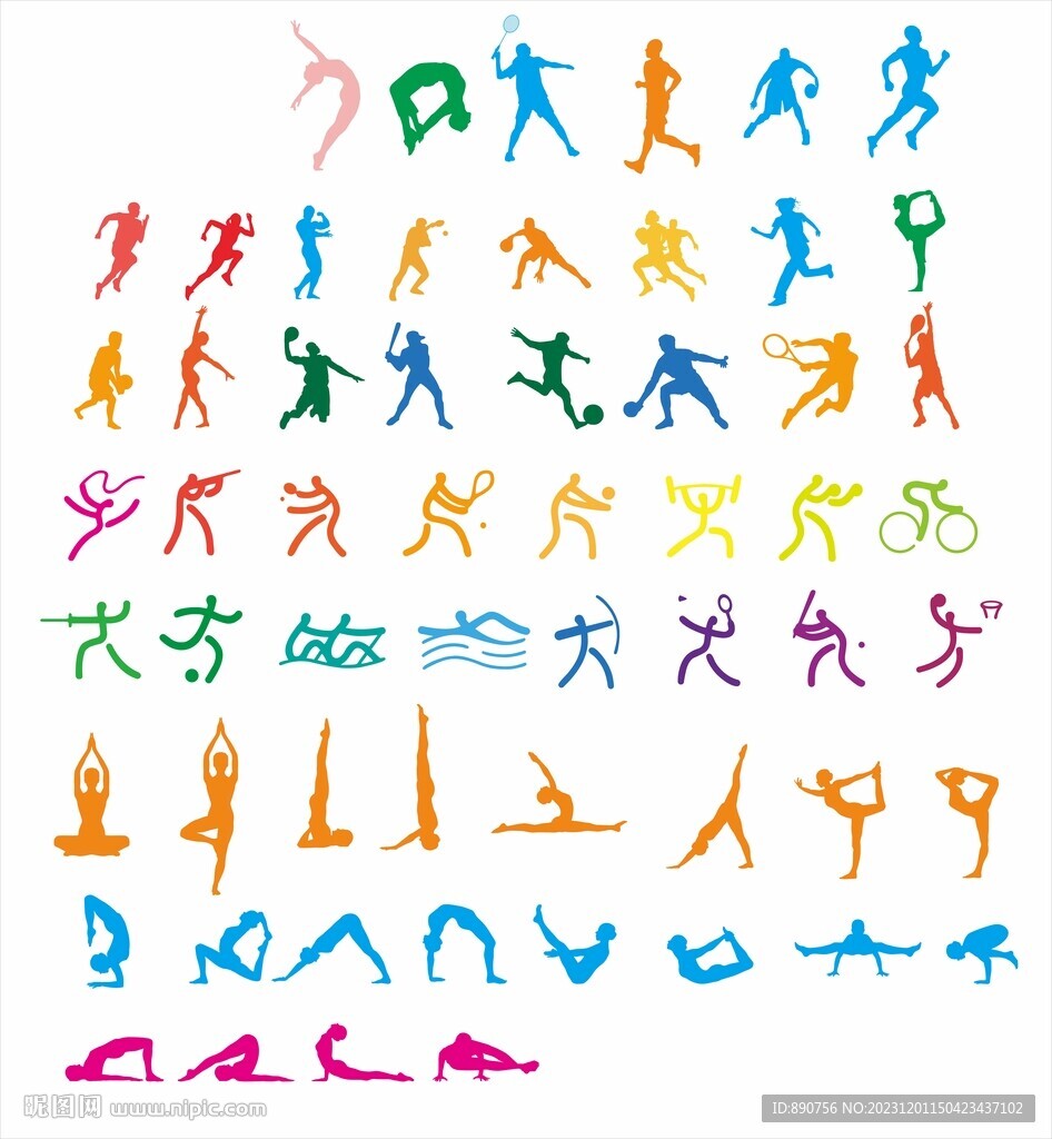 体育运动人物剪影图标