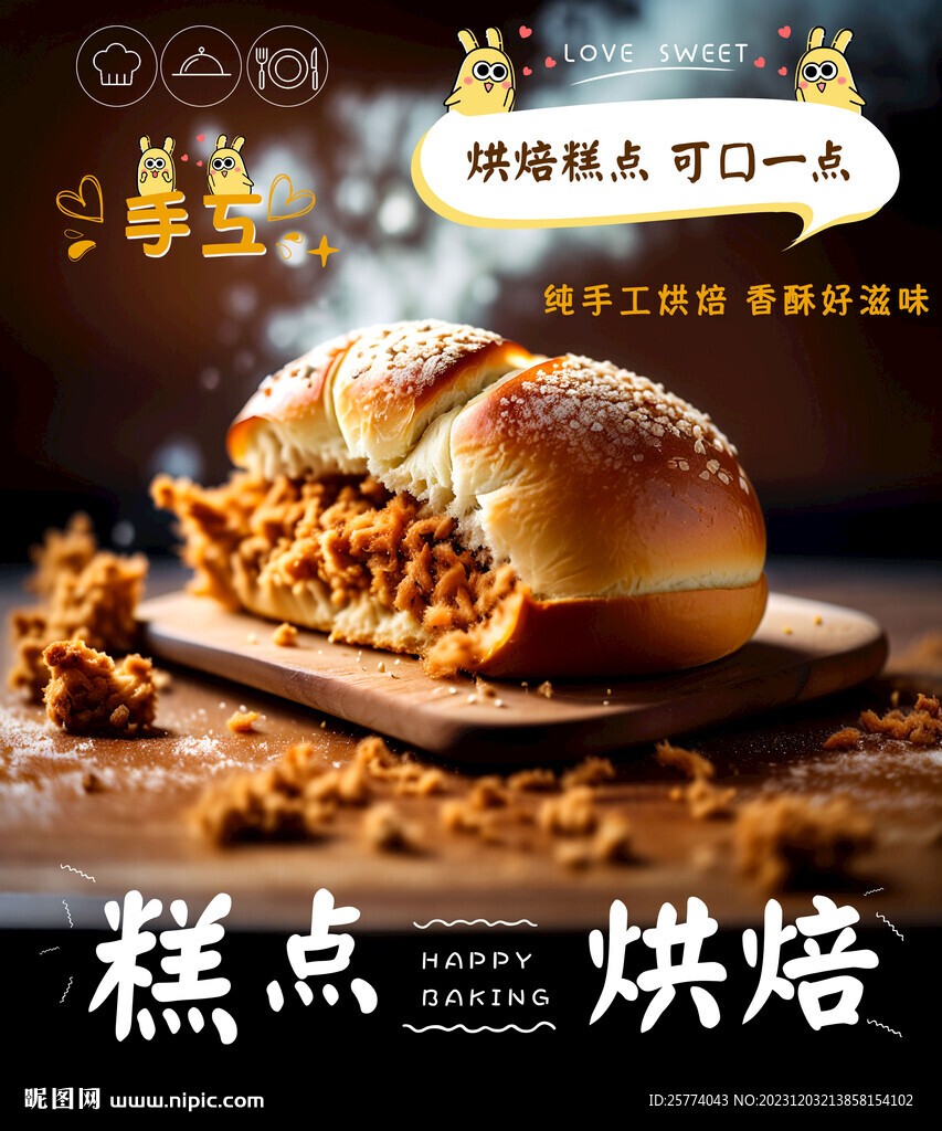 肉松面包海报