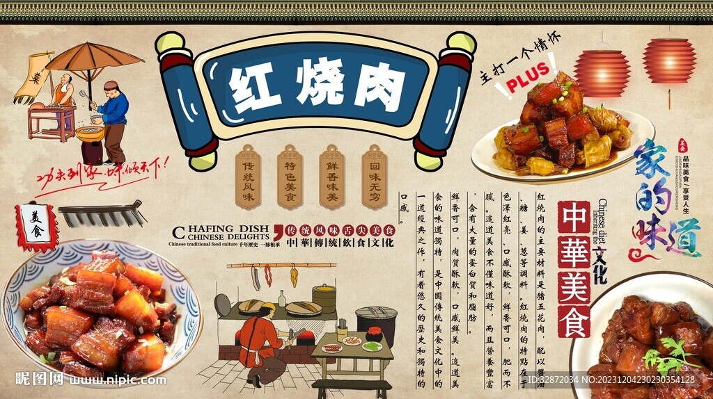 红烧肉背景墙