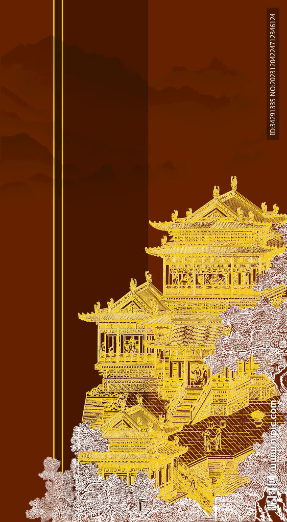 新中式轻奢山水玄关入户装饰画