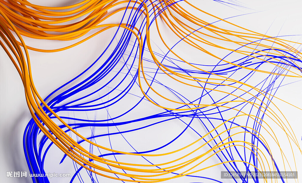 黄蓝色抽象科技线条背景