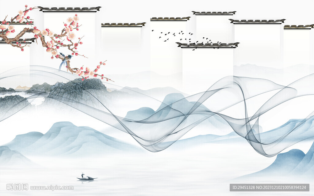 大气 高雅中式山水 tif分层