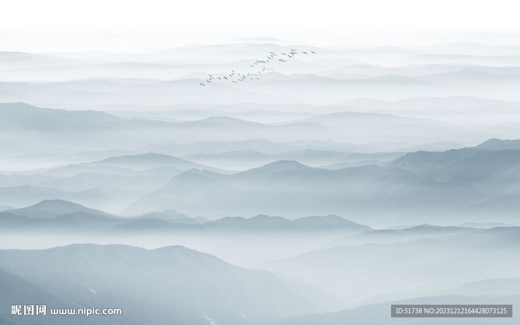 新中式水墨山水图