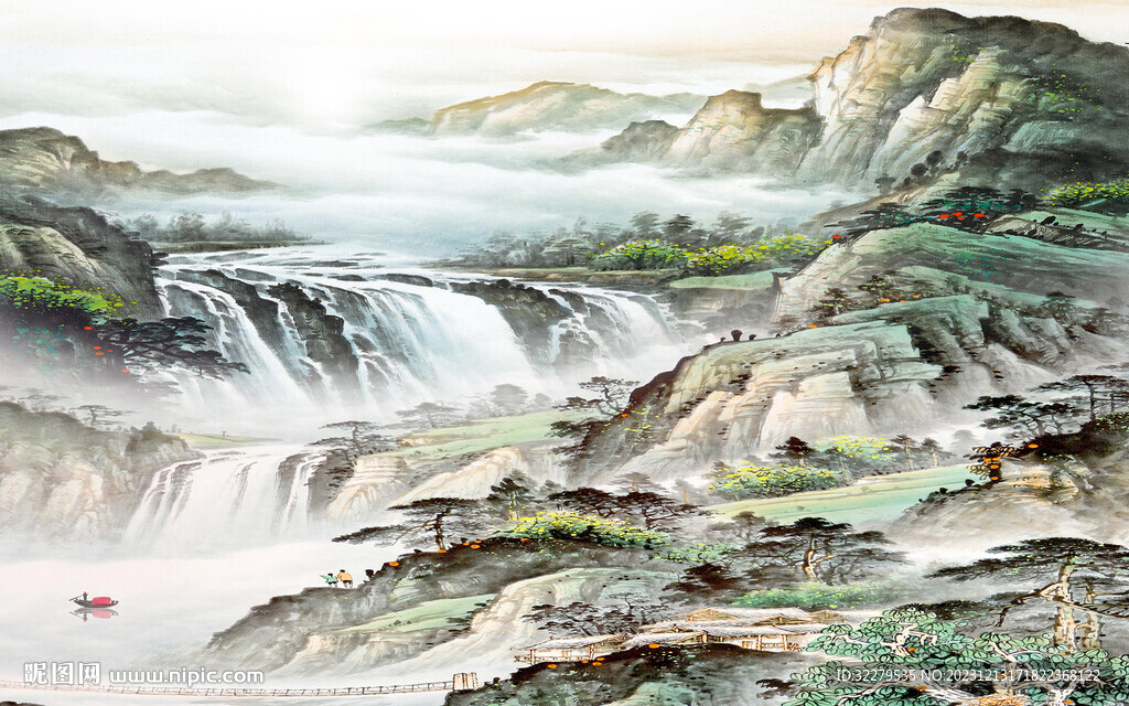 简约 高端中式山水 Tif分层