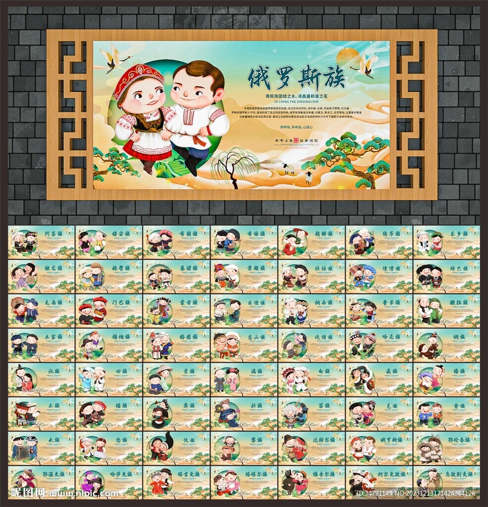 五十六个民族展板