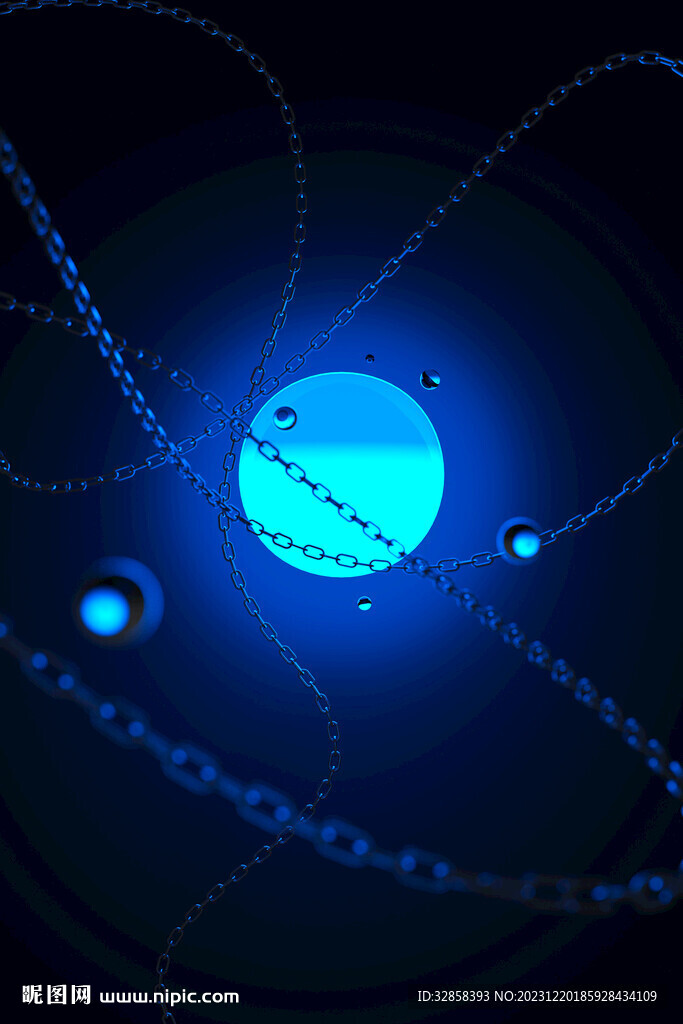 蓝色抽象3d造型