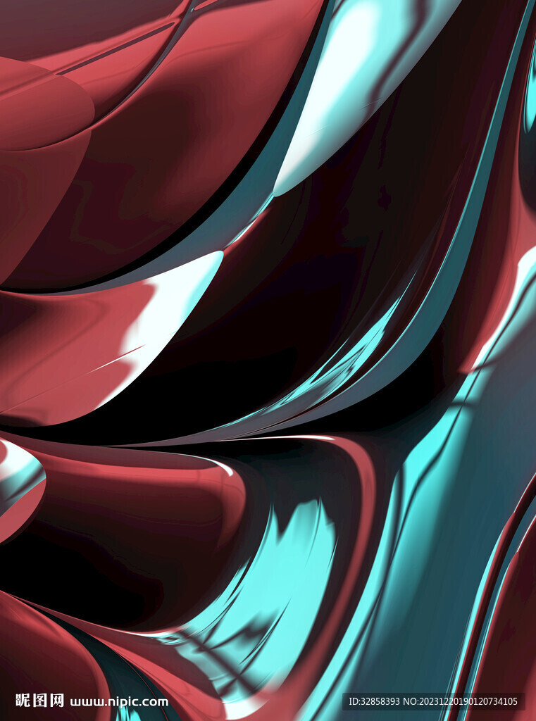 暗红色抽象3d造型