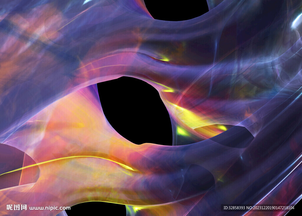 紫色玻璃状波浪抽象立体造型