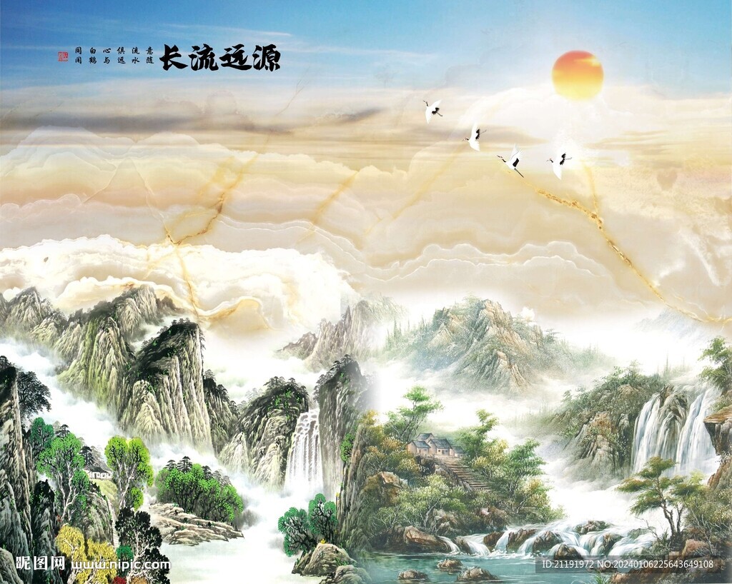 源远流长大理石背景墙